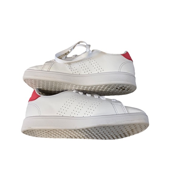 White Adidas Little  Girls Size 7 Sneaker Pink Lining‎ - Picture 5 of 7